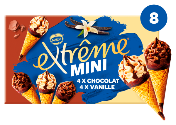 MINI CÔNE VANILLE + CHOCOLAT X8
