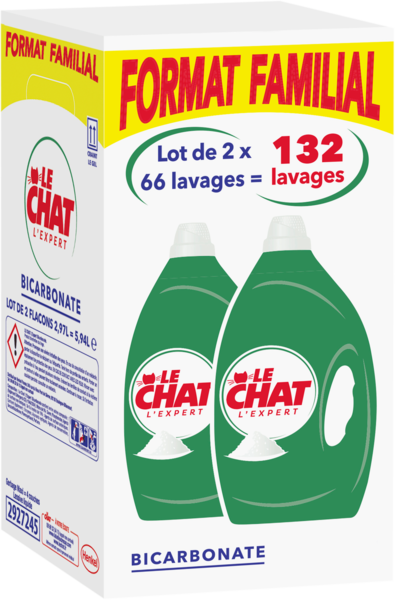 LESSIVE LIQUIDE L'EXPERT BICARBONATE 2X66 LAVAGES
