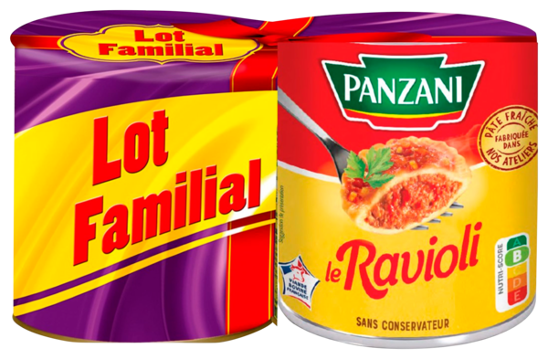 LE RAVIOLI SAUCE TOMATE LOT FAMILIAL

