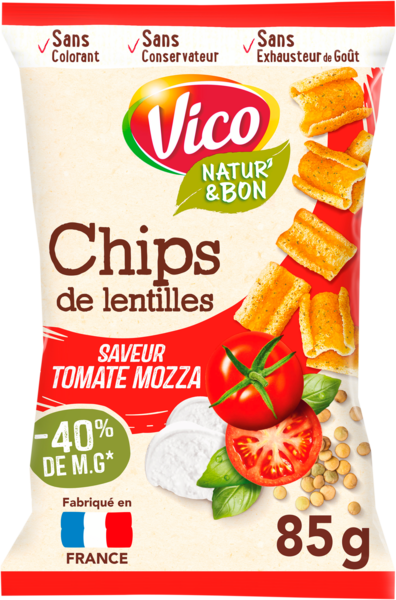 CHIPS DE LENTILLES TOMATE MOZZARELLA
