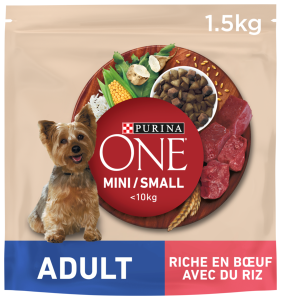 CROQUETTES CHIEN MINI ADULTE AU BŒUF ET RIZ
