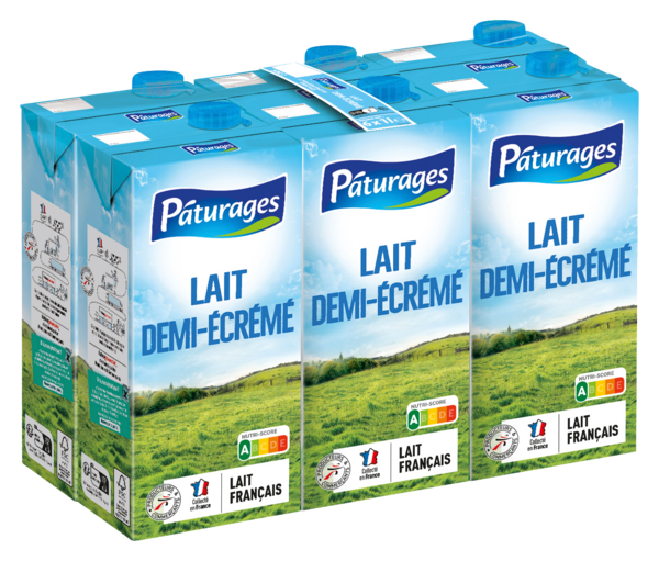 LAIT UHT DEMI-ÉCRÉMÉ BRIQUES

