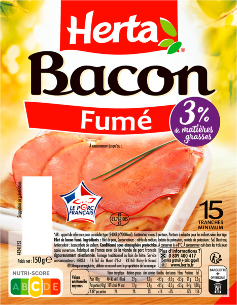 BACON FUMÉ 15 TRANCHES 
