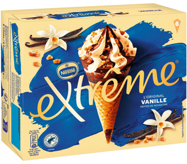 CÔNES  VANILLE PÉPITES DE NOUGATINE X6
