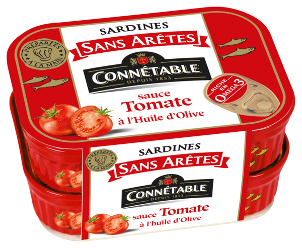 SARDINES SANS ARÊTES À L'HUILE D'OLIVE VIERGE EXTRA À LA SAUCE TOMATE
