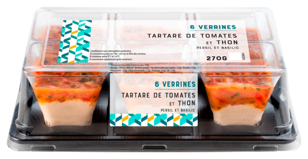 6 VERRINES TARTARE DE TOMATES ET THON 