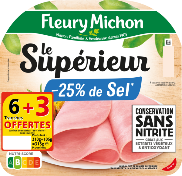 JAMBON LE SUPÉRIEUR, - 25 % DE SEL CONSERVATION SANS NITRITE
Intermarché Tout votre magasin contre la vie chère