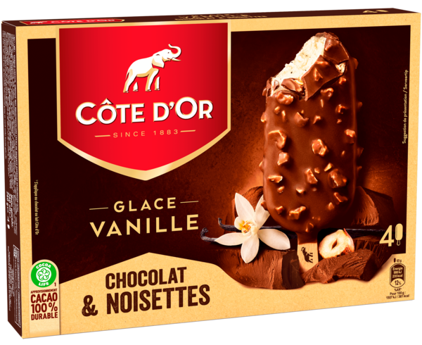 BÂTONNET DE GLACE À LA VANILLE ENROBÉ DE CHOCOLAT ET NOISETTES X4
Intermarché Tout votre magasin contre la vie chère