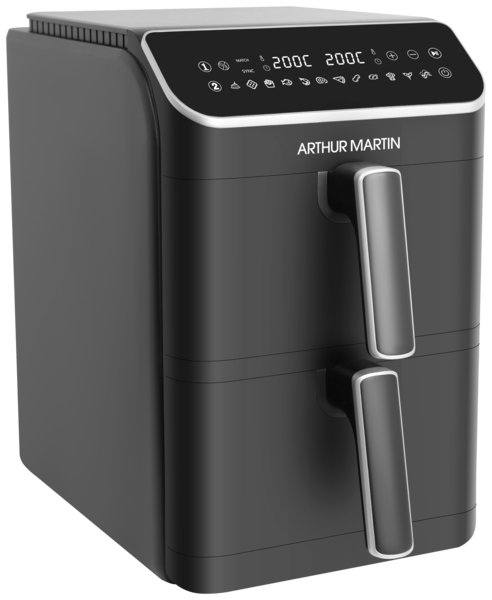 AIRFRYER DOUBLE CUVE 11L BACS SUPERPOSES 
