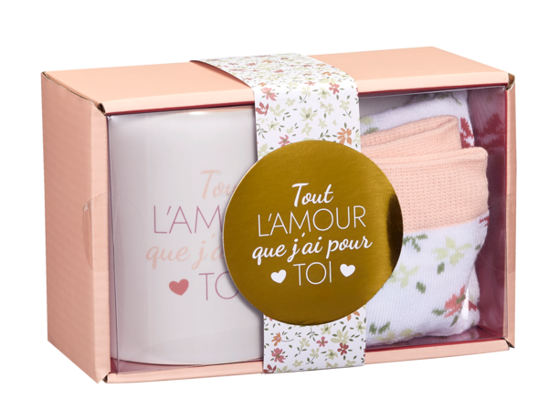 COFFRET CADEAU MUG ET CHAUSSETTES FEMME