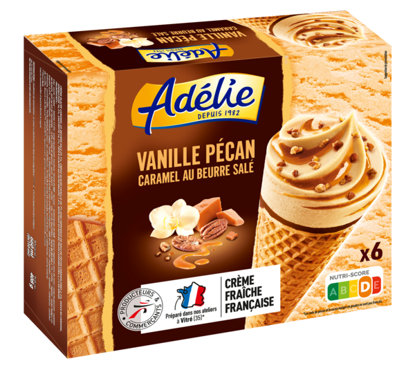 CÔNES GLACÉS VANILLE PÉCAN 
