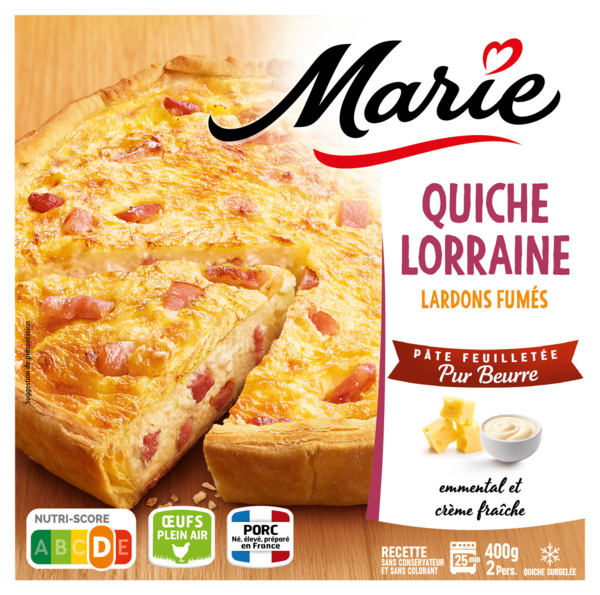 QUICHE LORRAINE AUX LARDONS FUMÉS SURGELÉE 
