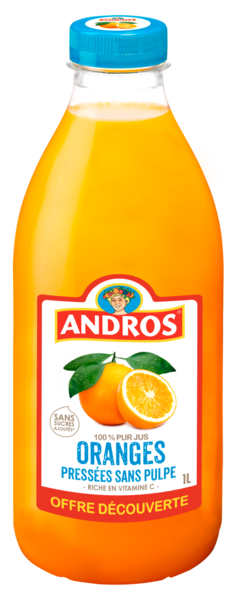 JUS D'ORANGE SANS PULPE EN OFFRE DÉCOUVERTE 
