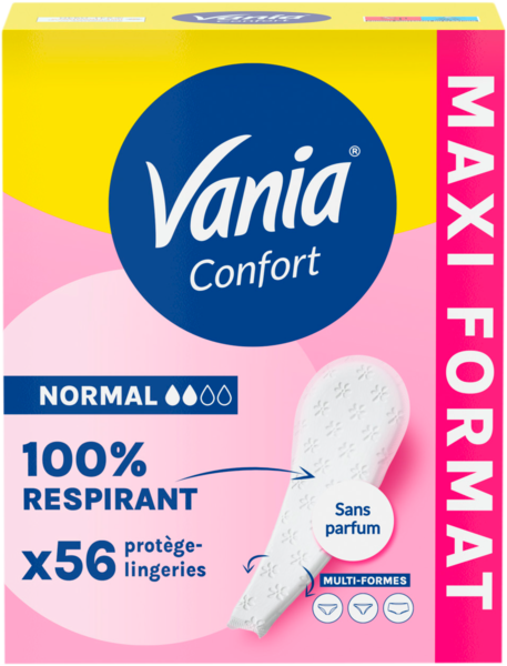 PROTEGE SLIPS CONFORT NORMAL 100% RESPIRANT SANS PARFUM MULTI-FORMES X56 
