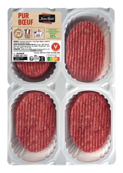 VIANDE BOVINE : 12 STEAKS HACHÉS 20% MG 

