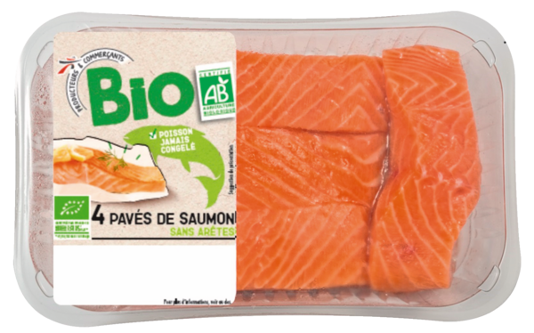 4 PAVÉS DE SAUMON SANS ARÊTES BIO 
