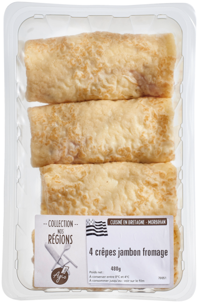 4 CRÊPES ROULÉES JAMBON FROMAGE Intermarché 34% en avantage carte sur une sélection de produits