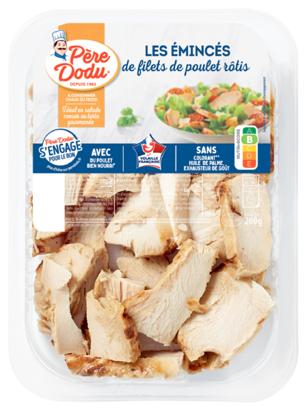 ÉMINCÉS DE FILETS DE POULET RÔTIS NATURE
