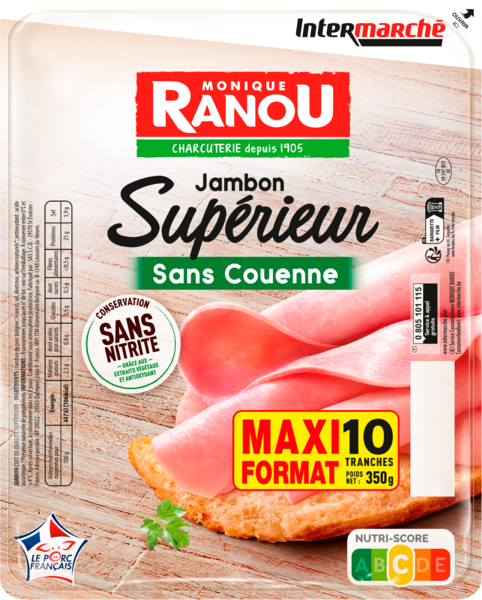 JAMBON SUPÉRIEUR SANS COUENNE CONSERVATION SANS NITRITE
Intermarché Découvrez nos offres