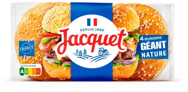 PAIN BURGER GÉANT NATURE X 4
