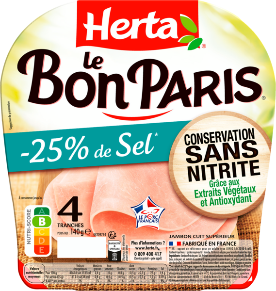 LE BON PARIS JAMBON SEL RÉDUIT CONSERVATION SANS NITRITE
Intermarché Toutes et tous unis contre la vie chère