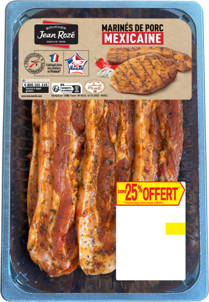 POITRINE DE PORC MARINÉE À LA MEXICAINE DONT 25% OFFERT
Intermarché Toutes et tous unis contre la vie chère