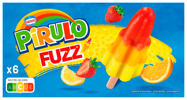GLACE À L'EAU FUZZ AROMATISÉE CITRON, ORANGE ET FRAISE X 6 
