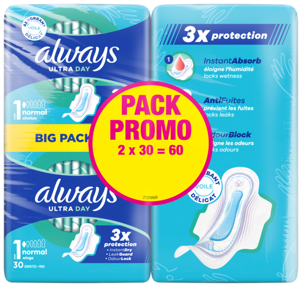 SERVIETTES HYGIÉNIQUES ULTRA NORMAL PLUS 2X30
Intermarché Toutes et tous unis contre la vie chère