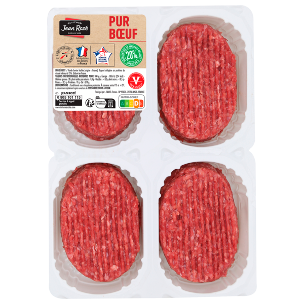 VIANDE BOVINE : 8 STEAKS HACHÉS 20% MG
Intermarché Toutes et tous unis contre la vie chère