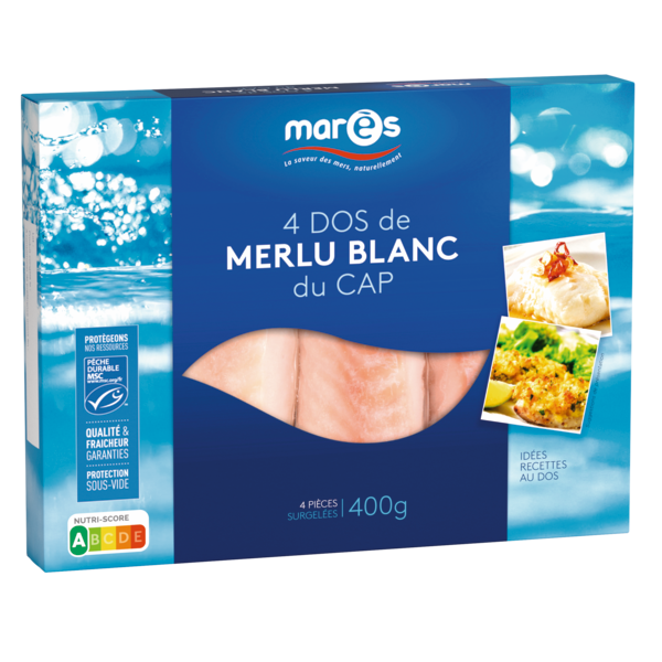 4 DOS DE MERLU BLANC DU CAP MSC SURGELÉS 
                                