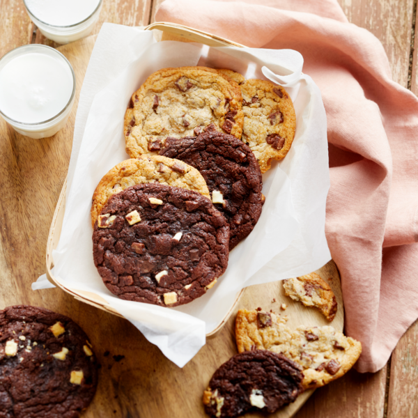 COOKIES CACAO PÉPITES 3 CHOCOLATS X4