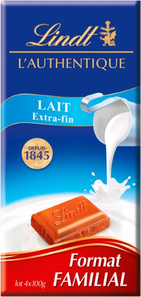 TABLETTE L'AUTHENTIQUE  CHOCOLAT AU LAIT EXTRA FIN
