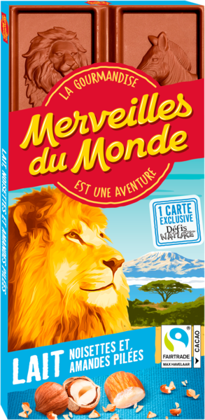 CHOCOLAT  AU LAIT NOISETTES ET AMANDES PILÉES
