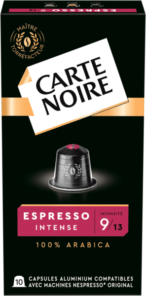 CAPSULES DE CAFÉ ALUMINIUM X 10 INTENSE N°9
