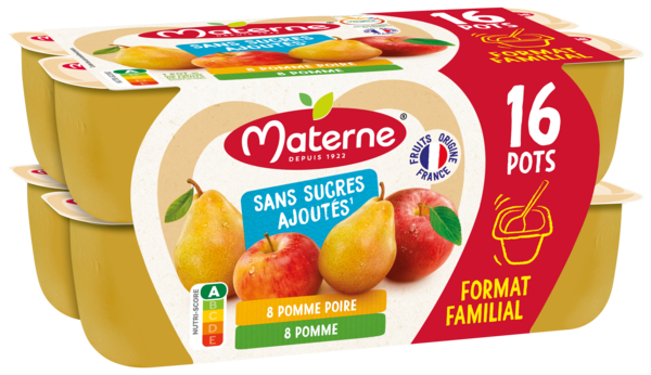 COMPOTES COUPELLES SANS SUCRES AJOUTÉS POMME, POMME POIRE
