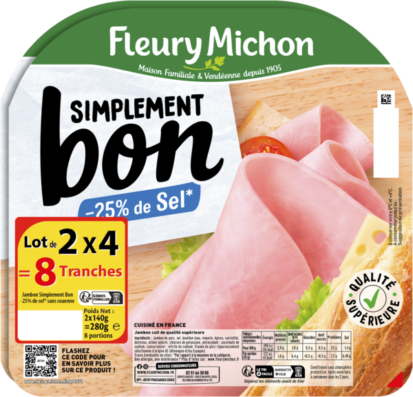 JAMBON SIMPLEMENT BON -25% DE SEL
