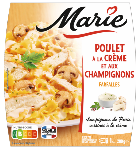 POULET À LA CRÈME ET AUX CHAMPIGNONS 
