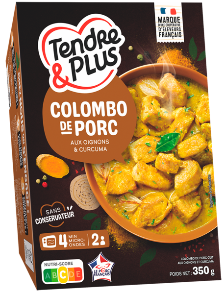 COLOMBO DE PORC CUIT AUX OIGNONS ET CURCUMA 
