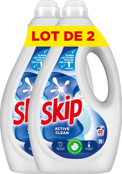 LESSIVE LIQUIDE ACTIVE CLEAN 40 LAVAGES
