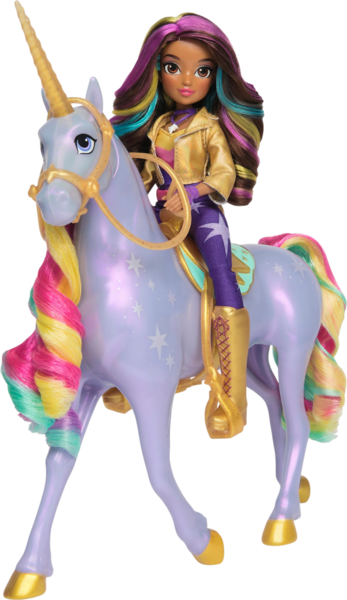 Licorne 28cm Wildstar et poupée 24cm
