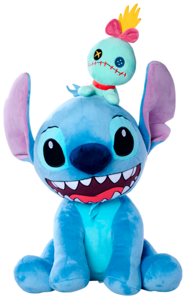 Peluche Stitch avec Scrump sur la tête 50 cm
