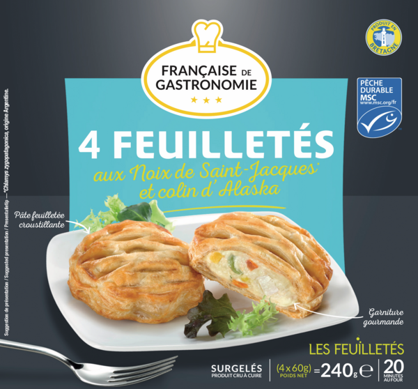 FEUILLETÉS AUX NOIX DE SAINT-JACQUES ET COLIN D'ALASKA MSC SURGELÉS
