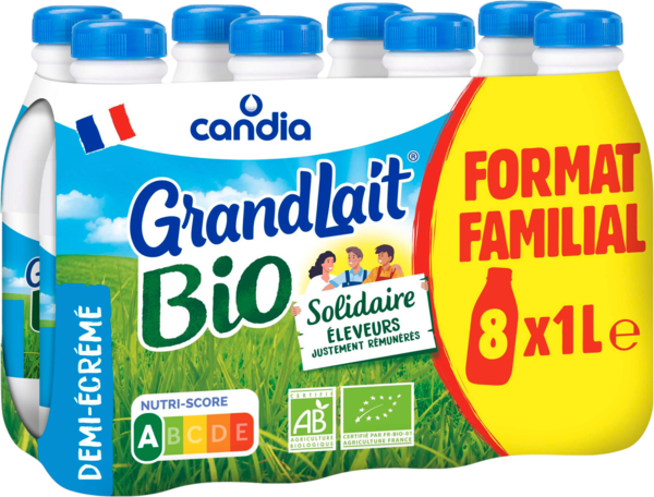 GRANDLAIT BIO U.H.T DEMI-ÉCRÉMÉ  
                                     