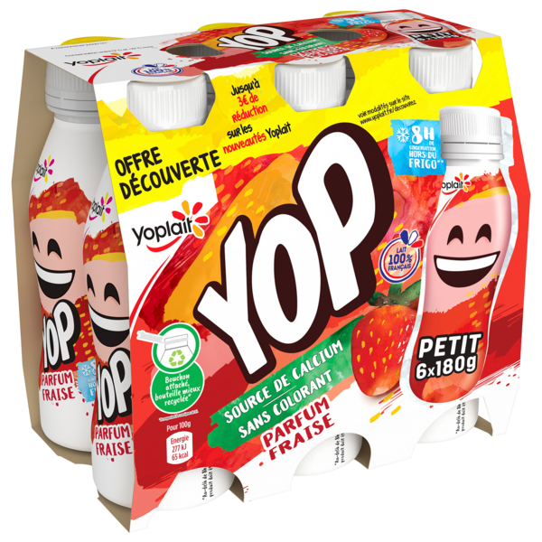 YAOURT À BOIRE PTIT YOP OFFRE DÉCOUVERTE À LA FRAISE
