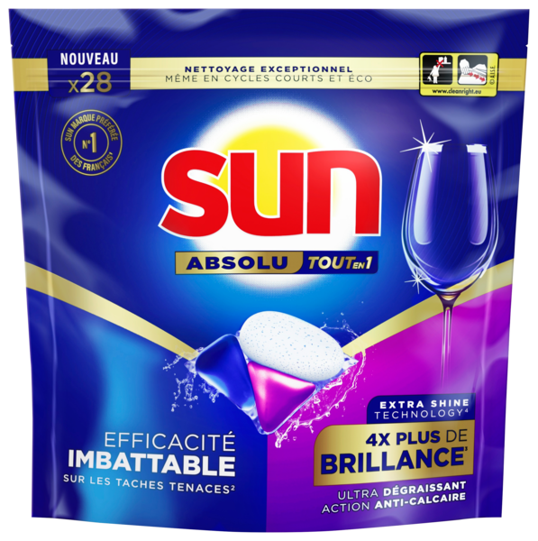 CAPSULES LAVE-VAISSELLE ABSOLU TOUT EN 1  X28
