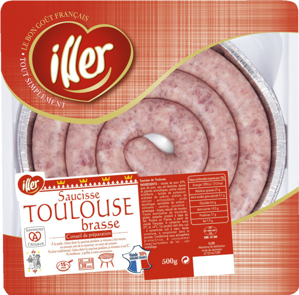 SAUCISSE DE TOULOUSE BRASSE 
