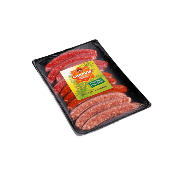 4 SAUCISSES À GRILLER + 3 MERGUEZ + 3 SAUCISSES AUX HERBES 
