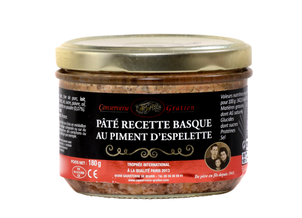 PATÉ "RECETTE BASQUE" AU PIMENT D'ESPELETTE
