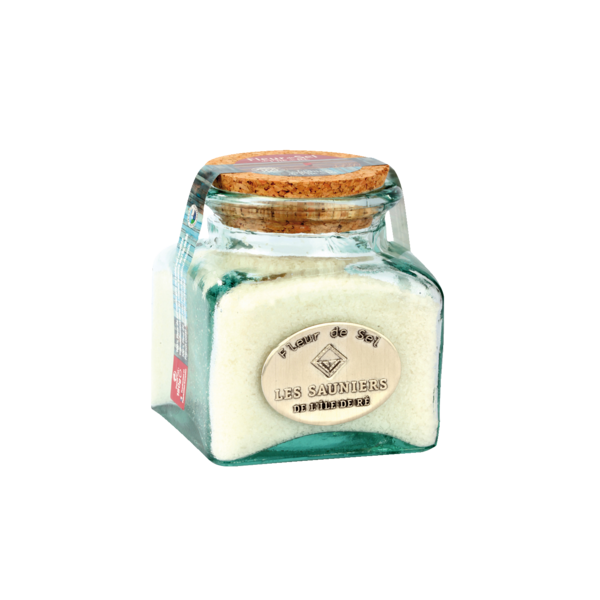 BOCAL VERRE AVEC BOUCHON LIÈGE FLEUR DE SEL 
