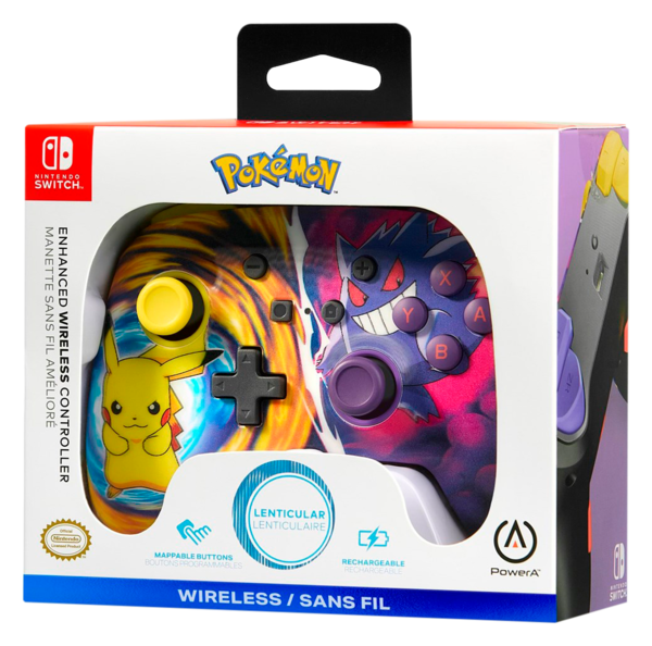 MANETTE SWITCH SANS FIL PIKACHU VS GENGAR 
